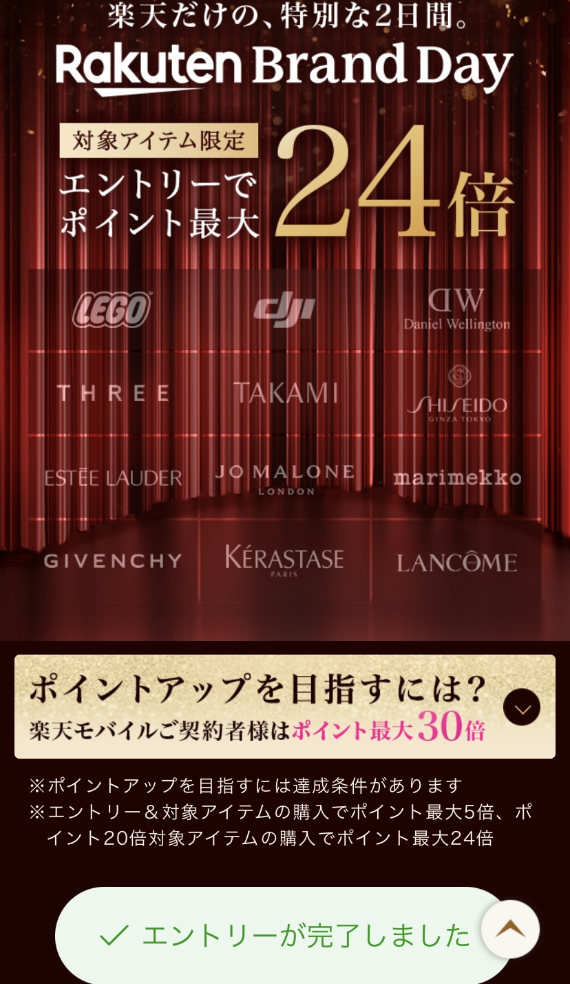 楽天ブランドデー:エントリー②