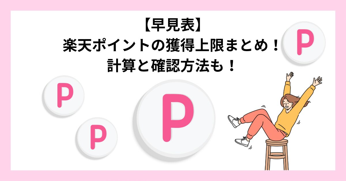 【早見表】楽天ポイントの獲得上限まとめ！計算と確認方法も！