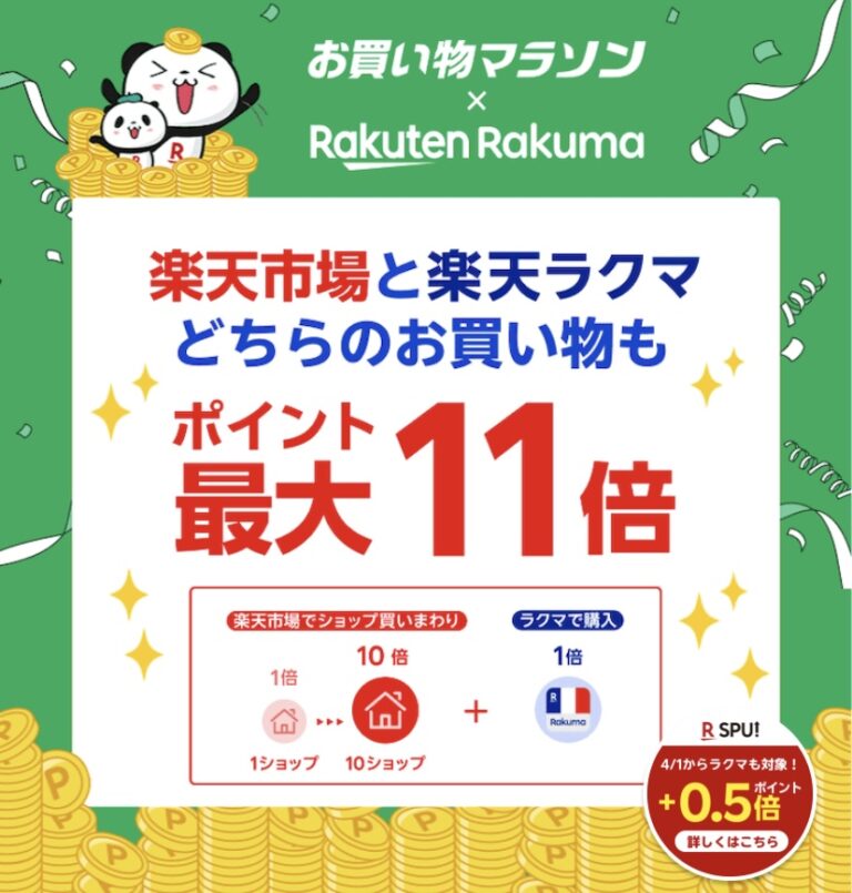 ラクマもお買い物マラソン対象!+1倍で最大11倍・上限1,500pt増 | みぞんブログ